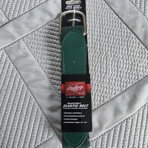 NWT Rawlings Adult Baseball/Softball Adjustable Elastic Belt In Dark Green